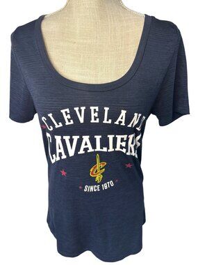 NBA Team Cleveland Cavaliers Navy Scoop Neck T-Shirt Short Sleeve M